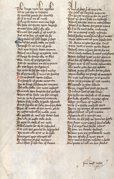Confessio Amantis by John Gower (Ms326 f166v) by English School