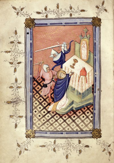 St. Thomas of Canterbury (c.1118-70) being Attacked by Two Knights, Horae, c.1420-30 by English School