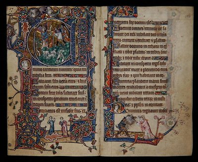 The Annunciation to the Shepherds, historiated initial 