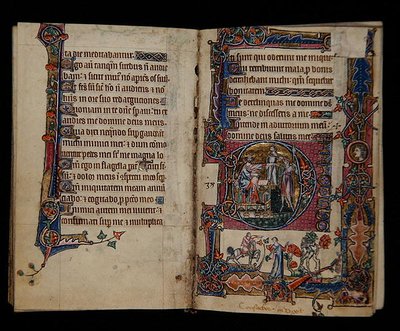 Saul sending Doeg to kill the Priests of Nob, historiated initial from the Macclesfield Psalter, Use of Sarum, East Anglia, c.1330 by English School