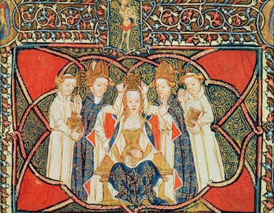 Coronation of a queen, from Liber Regalis by English School