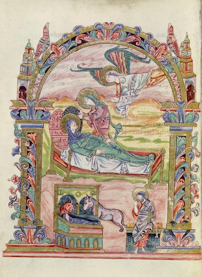 Nativity, from the Missal of Robert of Jumieges, c.1016 by English School