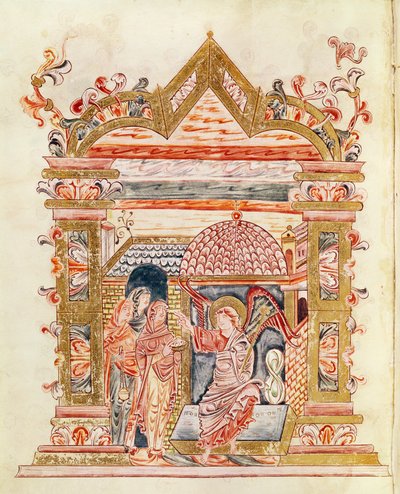 The Holy Women at the Tomb, from the Missal of Robert of Jumieges, c.1016 by English School