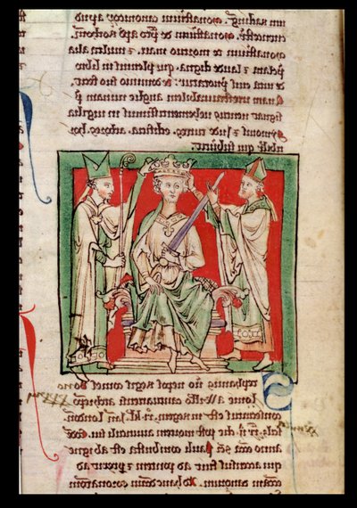 King Stephen (c.1097-1154), miniature from Flores Historiarum, by Matthew Paris, 1250-52 by English School