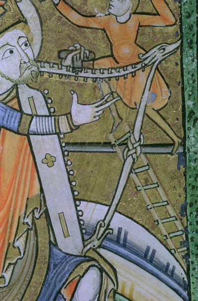 David tuning his harp, from the Hunterian Psalter, c.1170 by English School