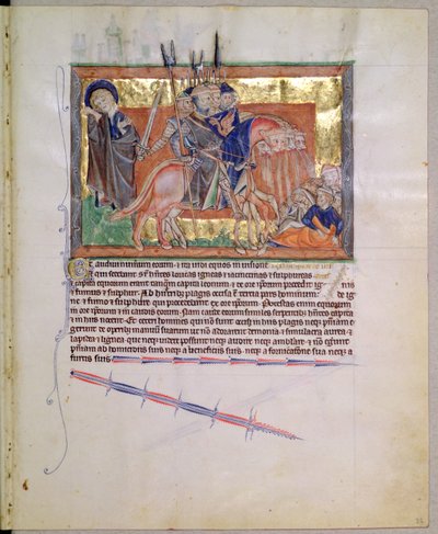 Army of Horsemen, from the Gulbenkian Apocalypse, c.1256-70 by English School