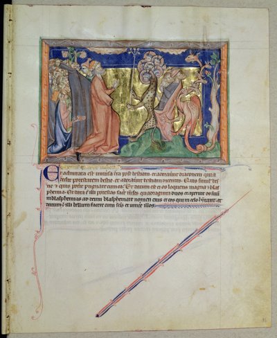 The People Worshipping the Beast and the Dragon, from the Gulbenkian Apocalypse, c.1265-70 by English School