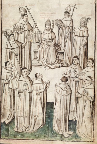 Life of William of Wykeham by Thomas Chaundler (Ms. New Coll 288, f4r) by English School