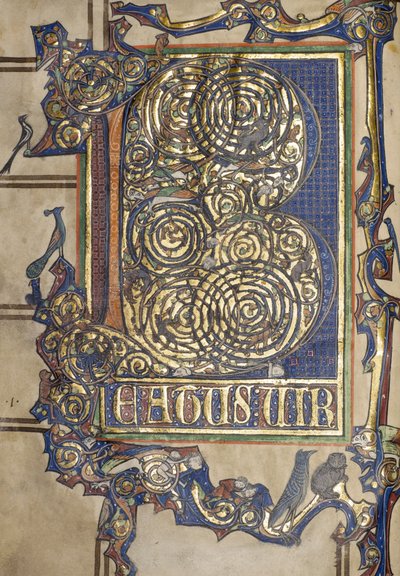 Ms. New Coll 358, frontispiece, Psalter, St. Alban’s by English School
