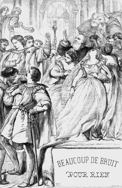 Much Ado About Nothing - Illustration in Works complete by William Shakespeare 1866 by English School