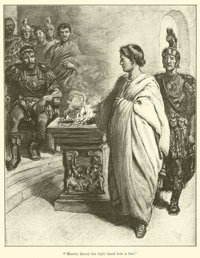 Mucius Thrust His Right Hand into a Fire by English School