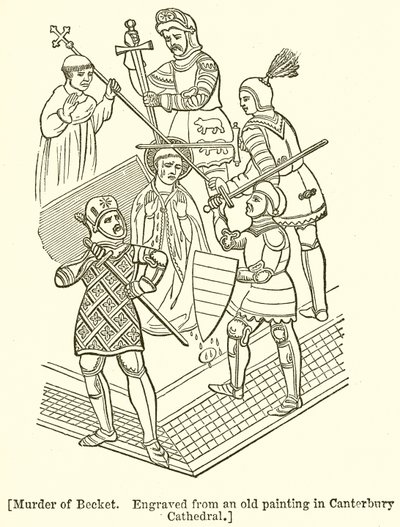 Murder of Becket (Engraved from an Old Painting in Canterbury Cathedral) by English School
