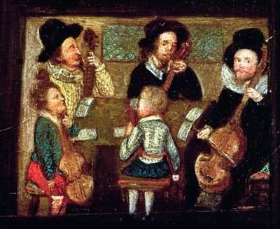 Musicians at Wadley House (detail) by English School