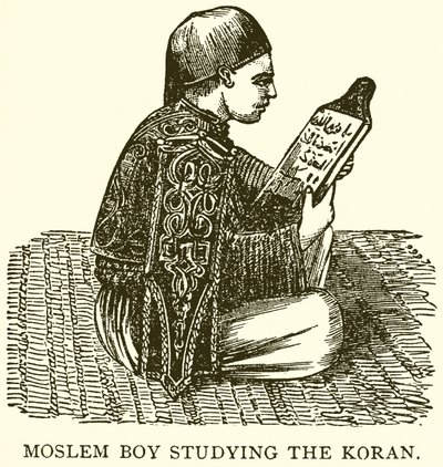Muslim Boy Studying the Koran by English School
