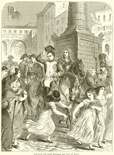 Napoleon the First Entering the City of Milan by English School