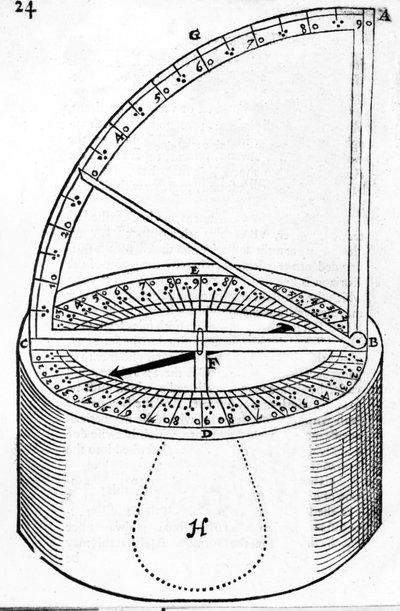 Navigational Instrument invented by Reginaldus Petraeus, illustration from The Haven-Finding Art by Simon Stevin, published 1599 by English School