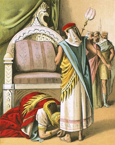 Nebuchadnezzar Worships Daniel by English School
