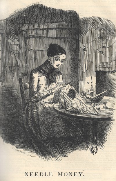 Needle Money, illustration from Punch Magazine, December 1849 by English School