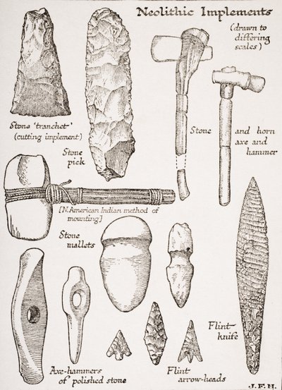 Neolithic Implements, illustration from 