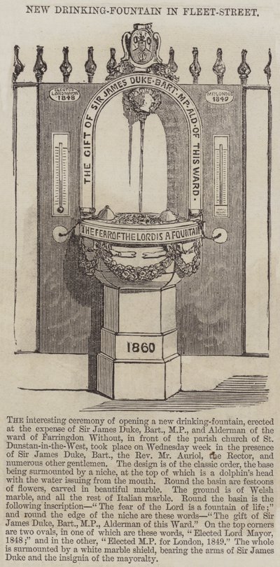 New Drinking-Fountain in Fleet-Street by English School