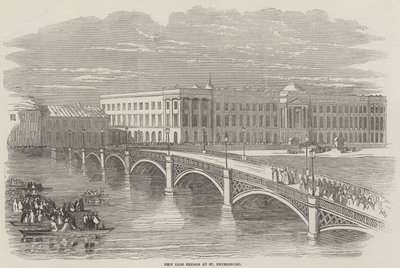 New Iron Bridge at St. Petersburg by English School