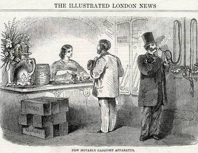 New Movable Gaslight Apparatus, Taken from the London Illustrated News by English School