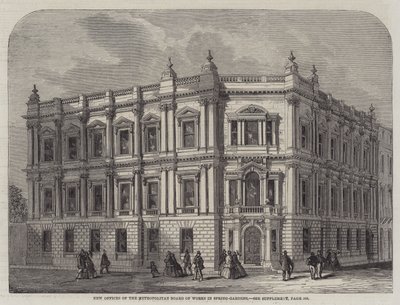 New Offices of the Metropolitan Board of Works in Spring-Gardens by English School
