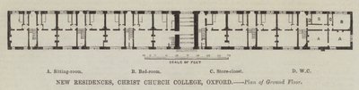 New Residences, Christ Church College, Oxford, Plan of Ground Floor by English School