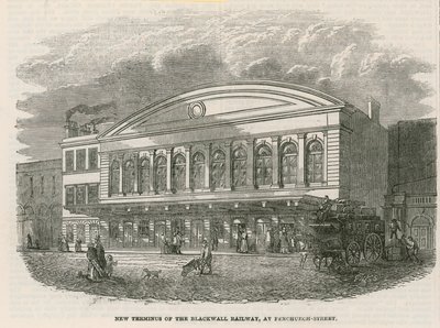 New Terminus of the Blackwall Railway at Fenchurch Street, London by English School