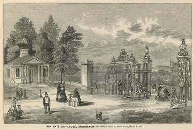 New Gate and Lodge, Kensington, Opposite Prince Albert Road, Hyde Park by English School