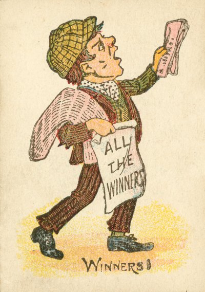 Newspaper seller shouting the evening editions by English School