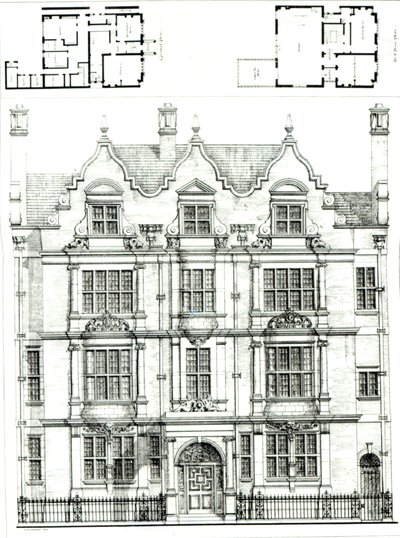 No.70 Ennismore Gardens, South Kensington, from The Building News, 23rd July 1886 by English School