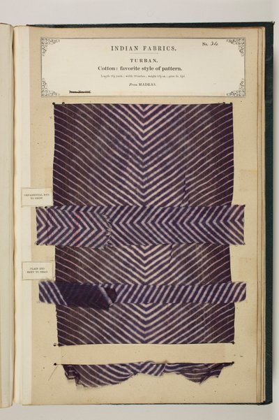 No. 34: Turban, Indian Fabrics, Compiled by John Forbes Watson by English School