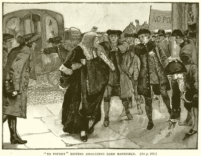 No Popery Rioters Assaulting Lord Mansfield by English School