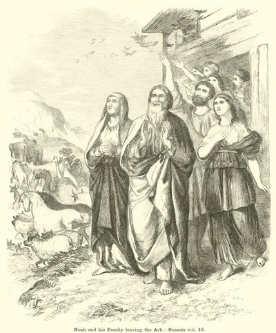 Noah and His Family Leaving the Ark, Genesis 8:16 by English School