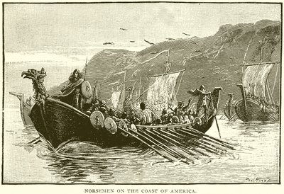 Norsemen on the Coast of America by English School
