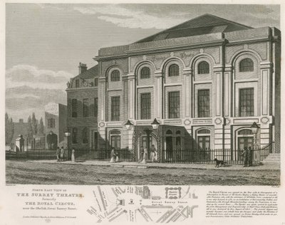 North East View of the Surrey Theatre, Blackfriars Road, London by English School