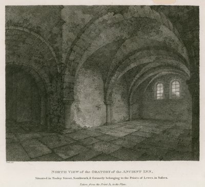 North view of the Oratory of the Ancient Inn situated in Tooley Street, Southwark by English School