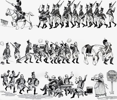 Nursery rhyme illustration: Grand Old Duke of York by English School