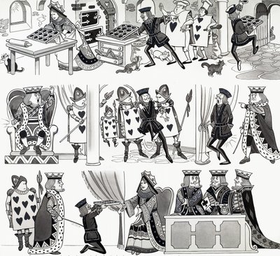 Nursery Rhyme Illustration: Queen of Hearts by English School