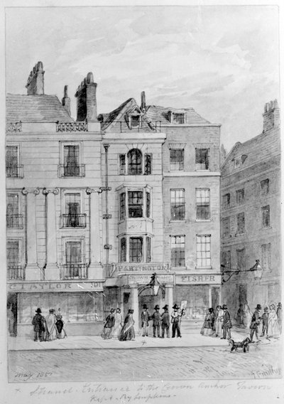 Old Entrance to the Crown and Anchor Tavern, 1851 by English School