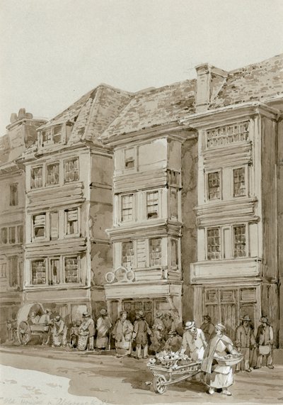 Old Houses in Aldersgate Street by English School