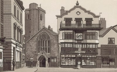 Old Houses in Cathedral Yard by English School