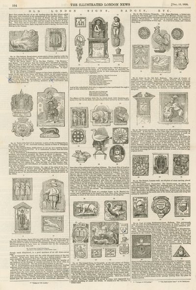 Old London Signs, Badges, Etc by English School
