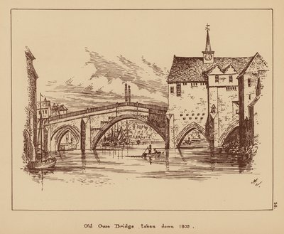 Old Ouse Bridge, Taken Down 1809 by English School