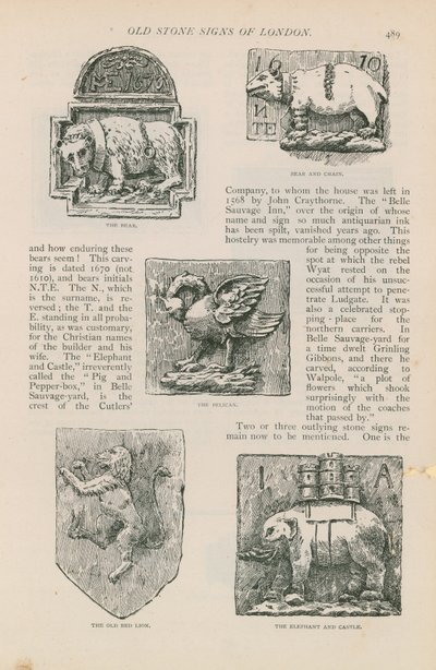 Old Stone Signs of London by English School