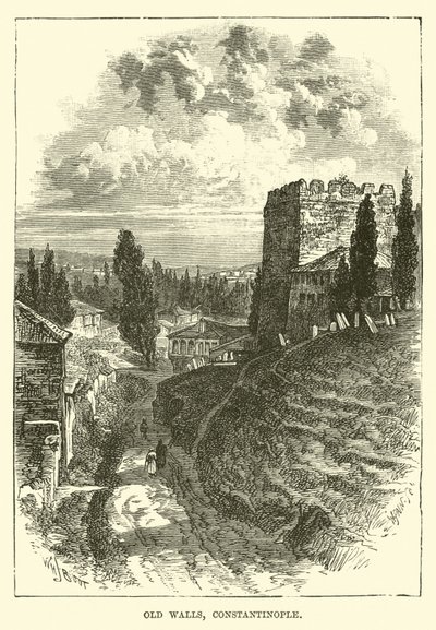 Old Walls, Constantinople by English School