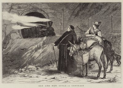 Old and New Style, a Contrast (engraving) by English School