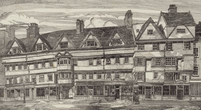 Old Houses at Holborn Bars, London by English School