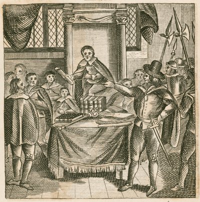Oliver Cromwell Dismissing the Rump Parliament by English School